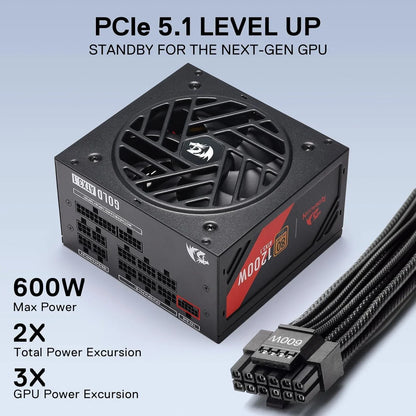 Redragon rgms-1200w pro 80+ gold 1200 watt power supply w/upgraded atx 3.1 &