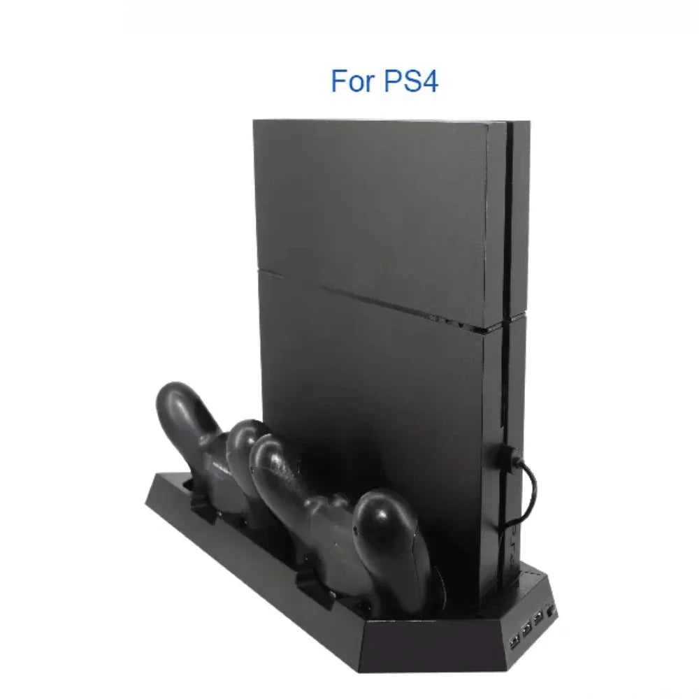 Dobe tp4-023b for ps4 slim console vertical stand with cooling fan