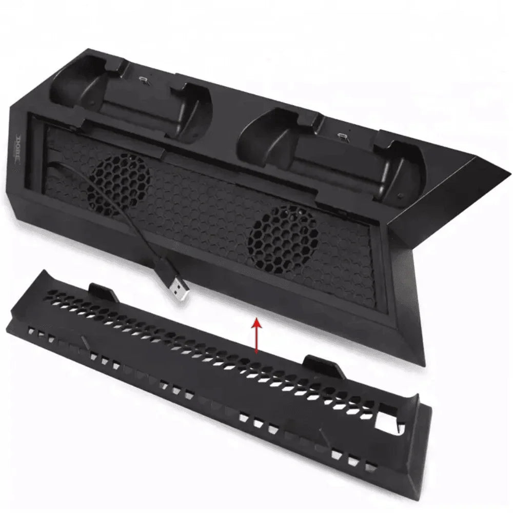 Dobe tp4-023b for ps4 slim console vertical stand with cooling fan