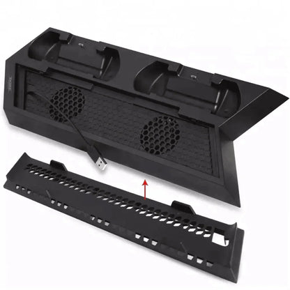 Dobe tp4-023b for ps4 slim console vertical stand with cooling fan