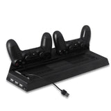 Dobe tp4-023b for ps4 slim console vertical stand with cooling fan