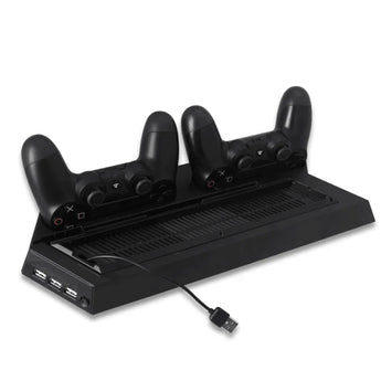 Dobe tp4-023b for ps4 slim console vertical stand with cooling fan