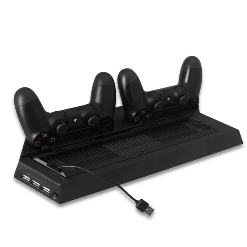 Dobe tp4-023b for ps4 slim console vertical stand with cooling fan