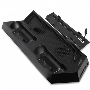 Dobe tp4-023b for ps4 slim console vertical stand with cooling fan
