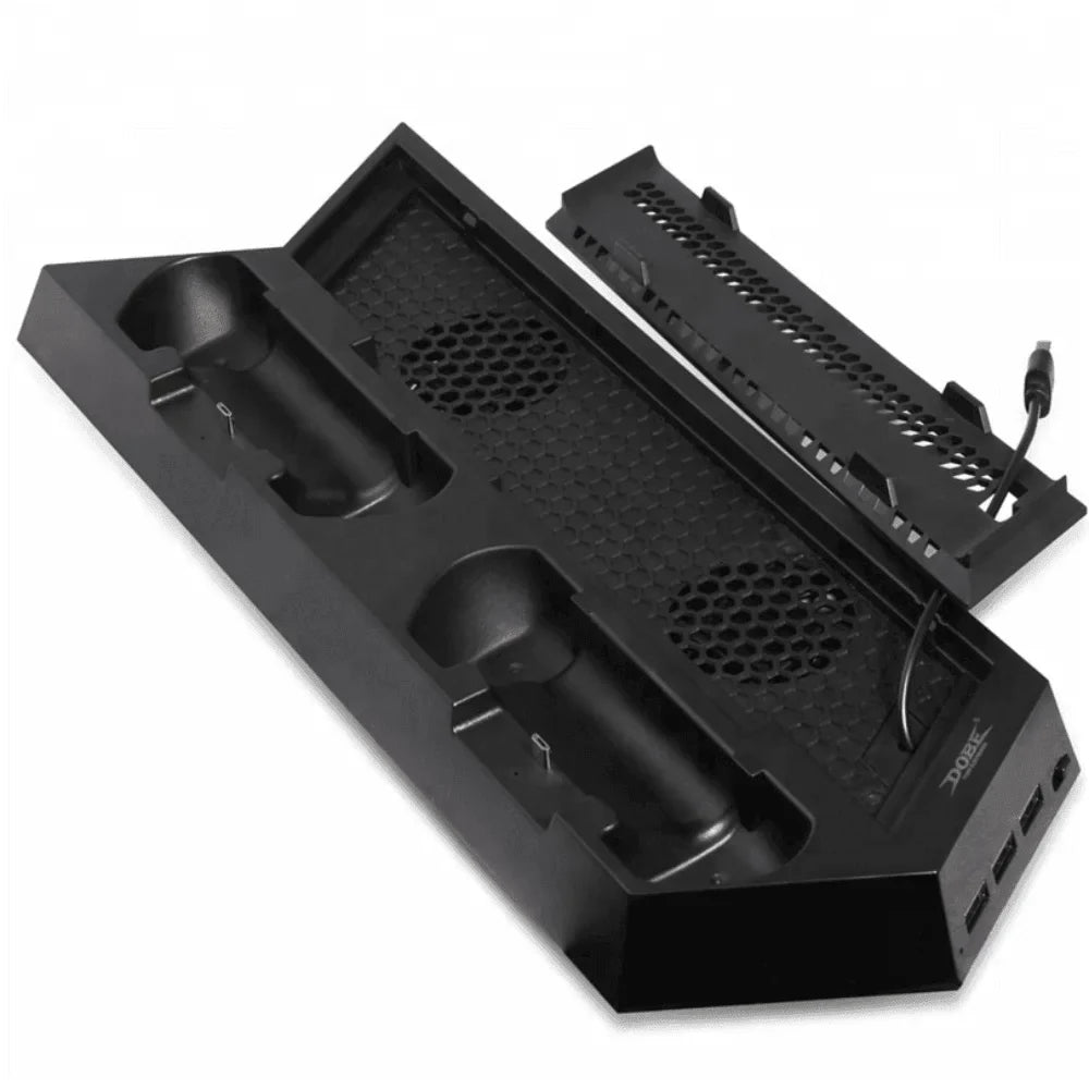 Dobe tp4-023b for ps4 slim console vertical stand with cooling fan