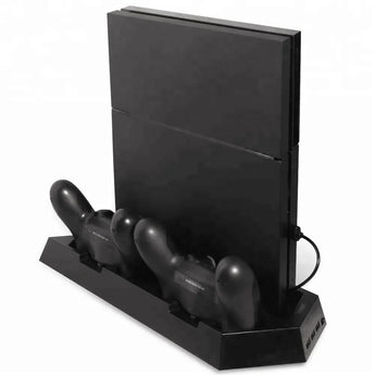 Dobe tp4-023b for ps4 slim console vertical stand with cooling fan