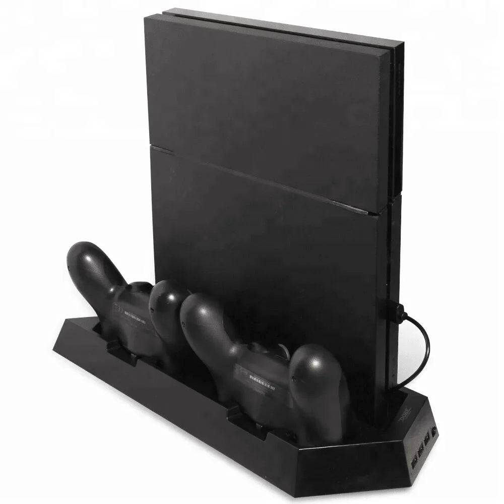 Dobe tp4-023b for ps4 slim console vertical stand with cooling fan