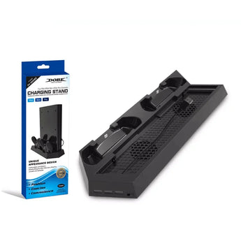 Dobe tp4-023b for ps4 slim console vertical stand with cooling fan