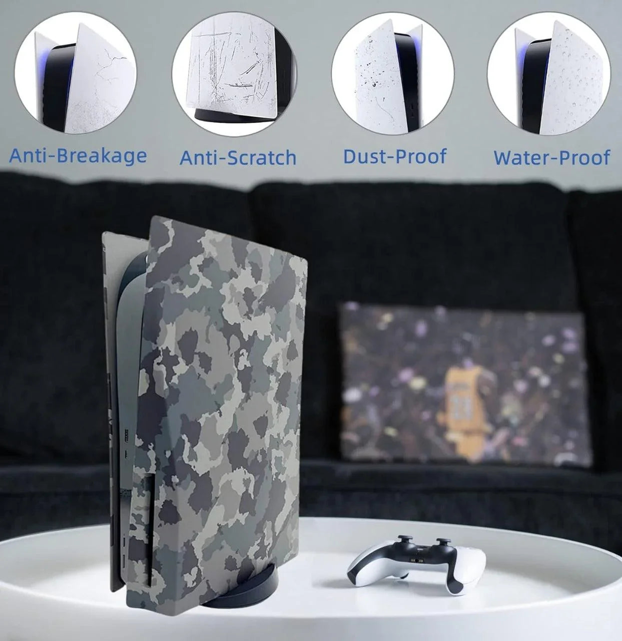 Camouflage face plates cover shell panels for ps5 disc edition console