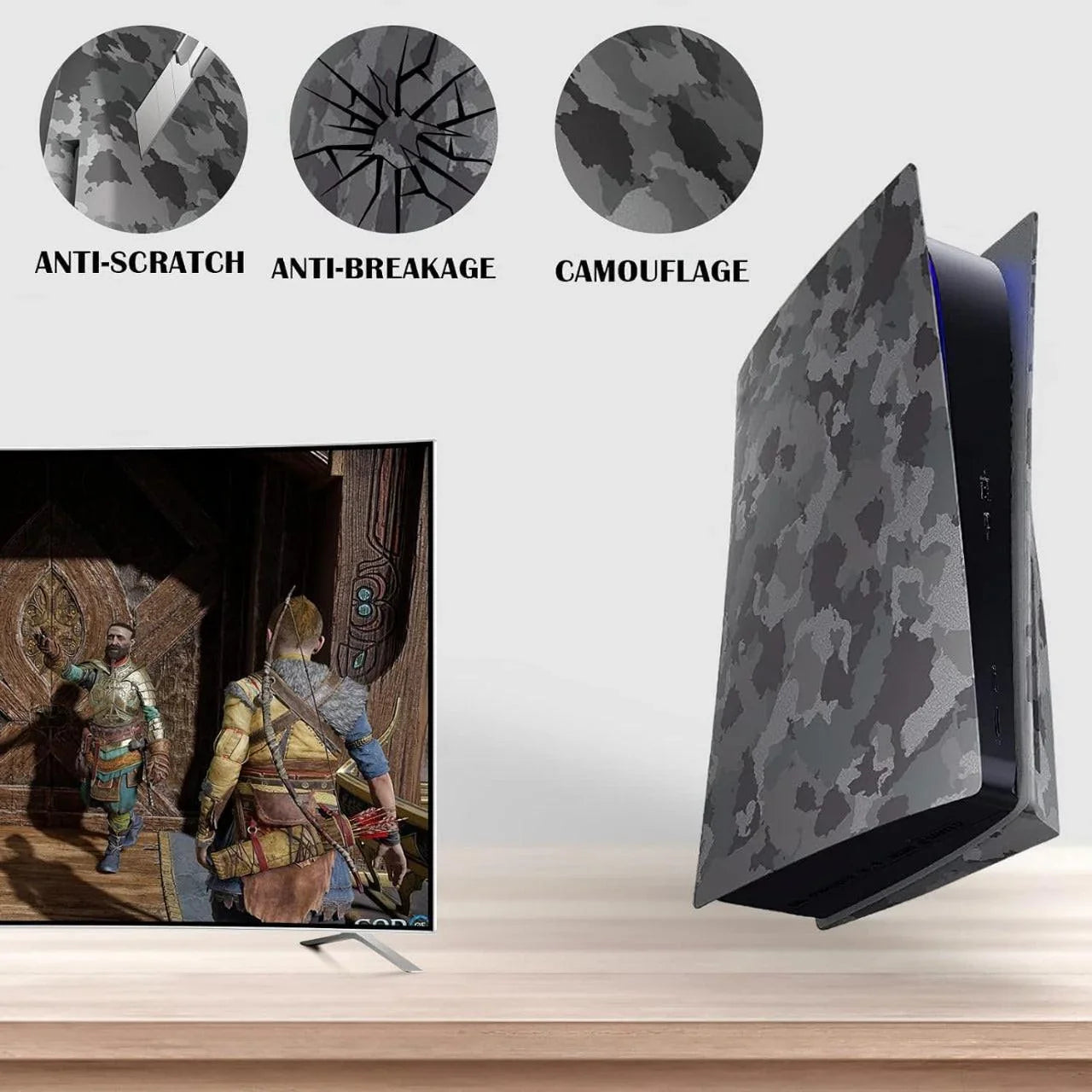 Camouflage face plates cover shell panels for ps5 disc edition console