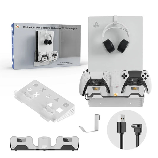 Ys-p5181 for ps5 host wall hanger base charging stand bracket for wall storage