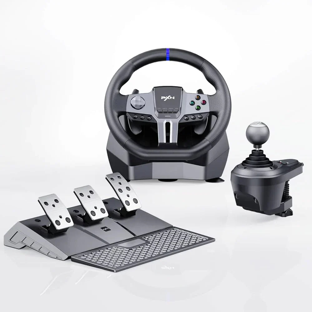 Pxn-v9 gen2 steering wheel gaming, steering wheel xbox pc, 270/900° car simulation with dual-mode, 3-in-1 pedals and shifter bundle for pc, ps4, ps3,xbox one, xbox series x/s,switch, - Fun Touch