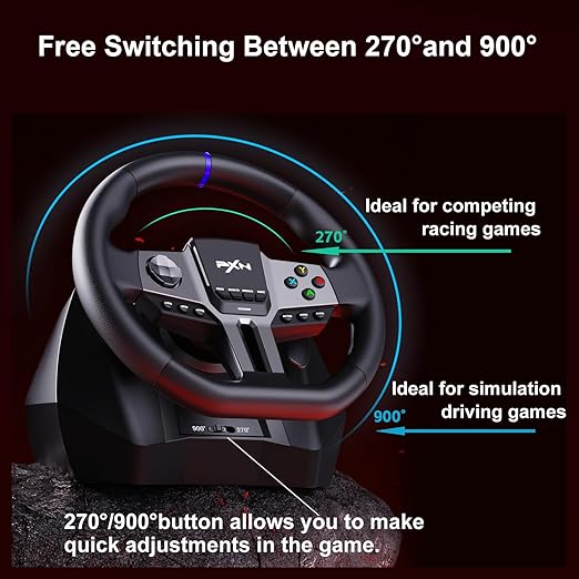 PXN V9 Gen2 Steering Wheel Gaming Steering Wheel Xbox PC 270/900° Car