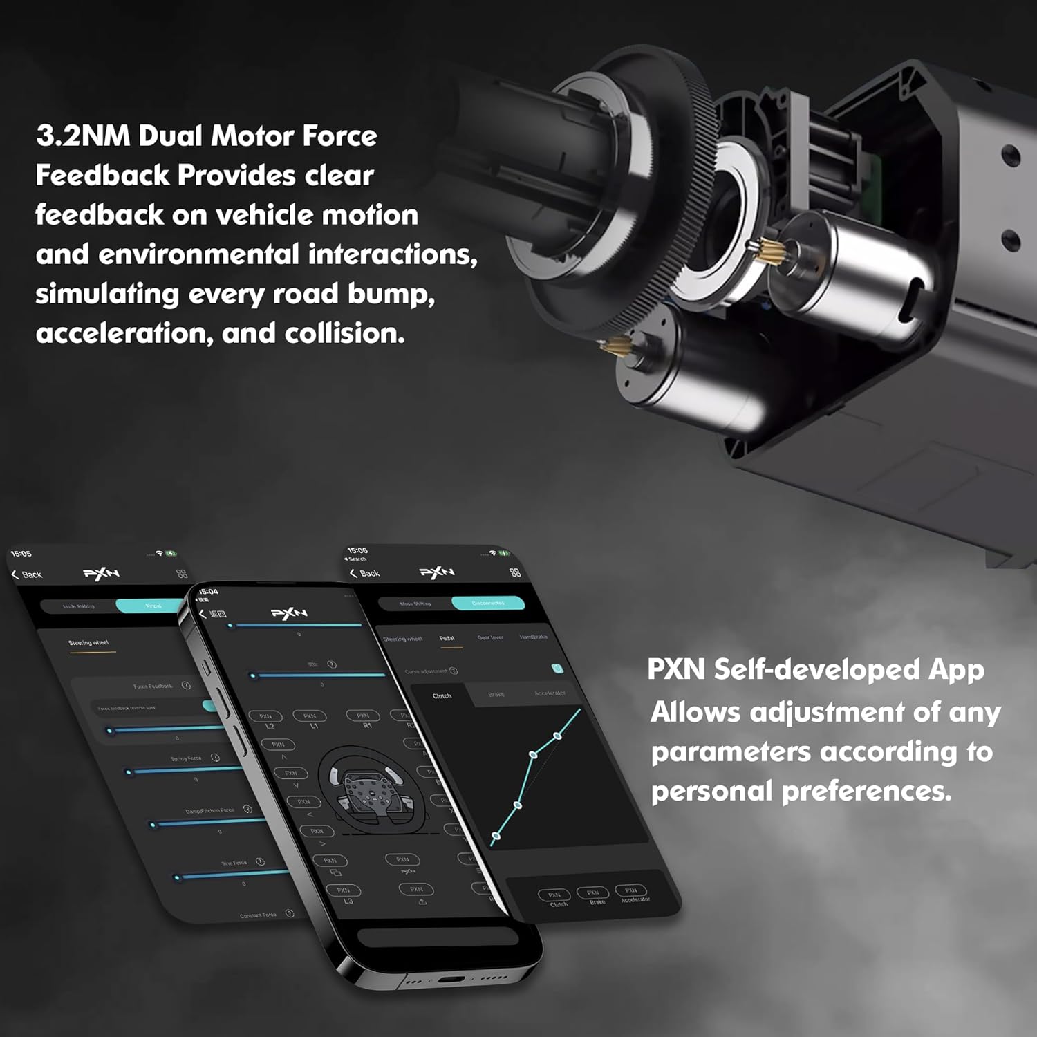 PXN V99 Gaming Racing Wheel Driving Force Feedback Steering Wheel with Pedals