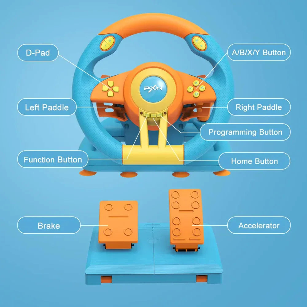 Pxn laishida v3 pro 180° gaming steering wheel - racing gear
