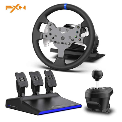 Pxn v99 racing wheel - gaming racing wheel with pedals and driving force feedback - racing
