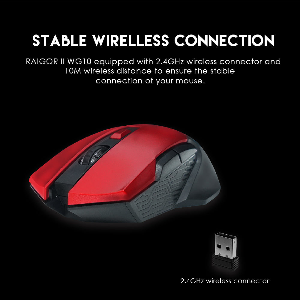 Raigor ii wg10 wireless 2.4ghz pro-gaming mouse - Fun Touch