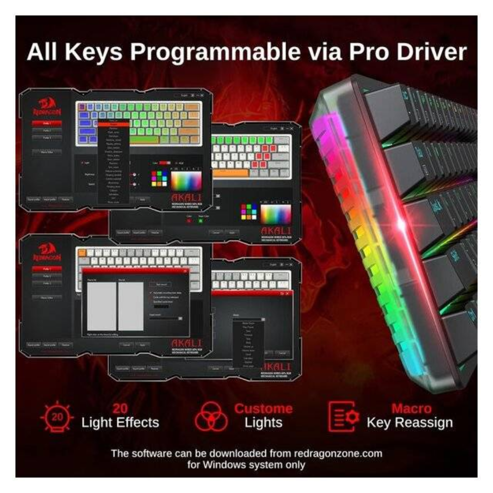 Redragon Akali K642 RGB 60% Hot Swappable Keyboard