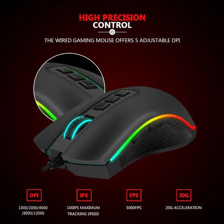 Redragon COBRA M711 FPS Flawless sensor LK Optical Switch 32000DPI Mouse