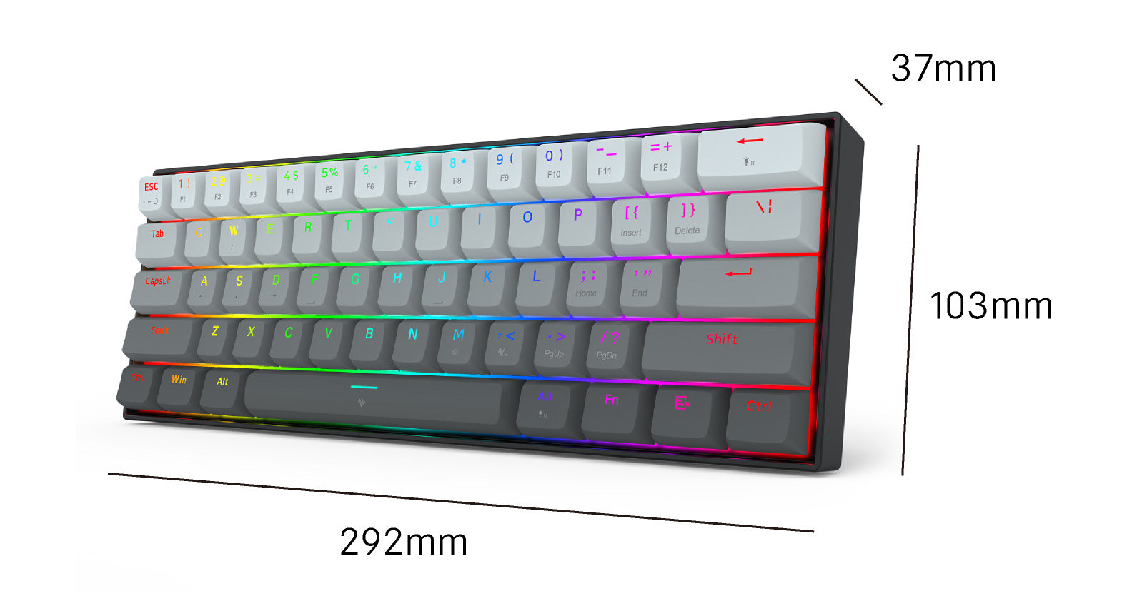 Redragon FIZZ K617GGB Magnetic Switch Rapid Trigger Gaming Keyboard 60% Wired