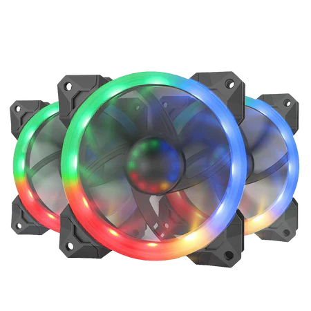 Redragon gc-f008 computer case 120mm pc cooling fan rgb (3 packs) - Fun Touch