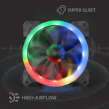 Redragon gc-f008 computer case 120mm pc cooling fan rgb (3 packs) - Fun Touch