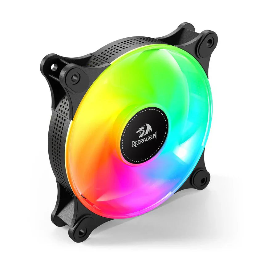 Redragon gc-f013 x 3 cpu fan 120mm argb case cooler fan, 4pin pwm silent - Fun Touch