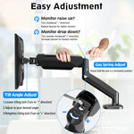 Redragon GMK914 Single Monitor Mount Stand Gas Spring Adjustable Arms with VESA