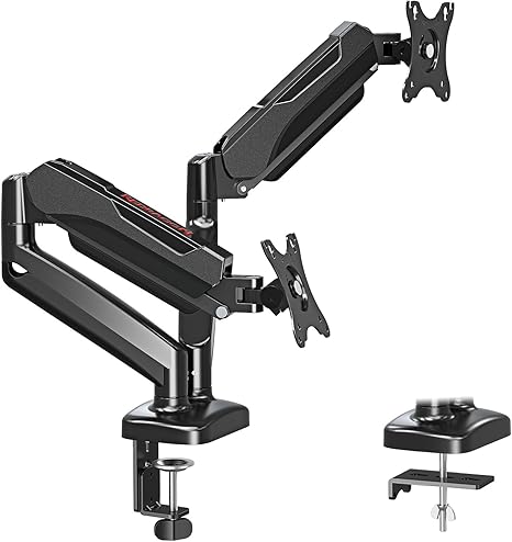 Redragon GMK915 Dual Monitor Mount Stand Gas Spring Adjustable Arms with VESA