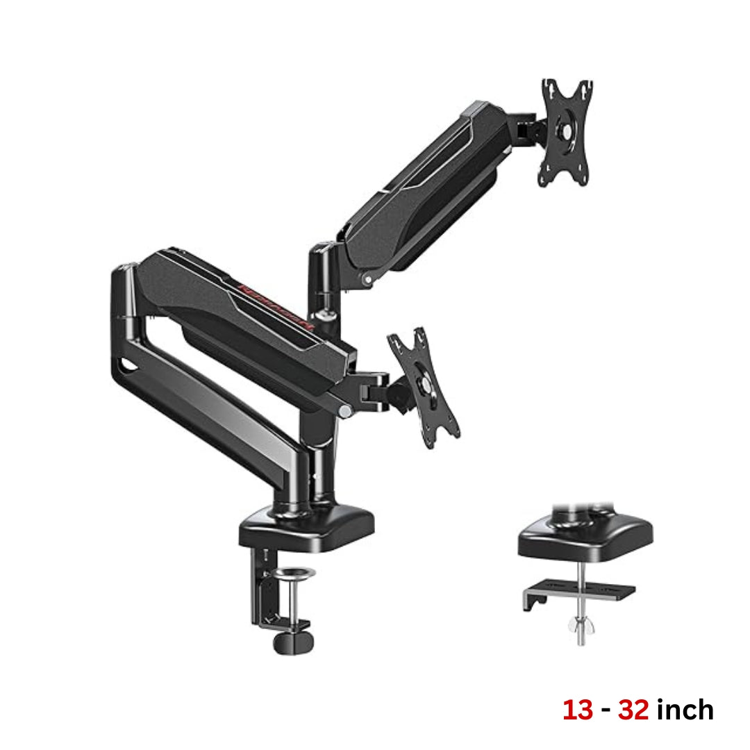 Redragon GMK915 Dual Monitor Mount Stand Gas Spring Adjustable Arms with VESA