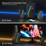 Redragon gs520 pro computer gaming speakers with subwoofer, 2.1 channel rgb - Fun Touch