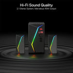 Redragon gs520 pro computer gaming speakers with subwoofer, 2.1 channel rgb - Fun Touch