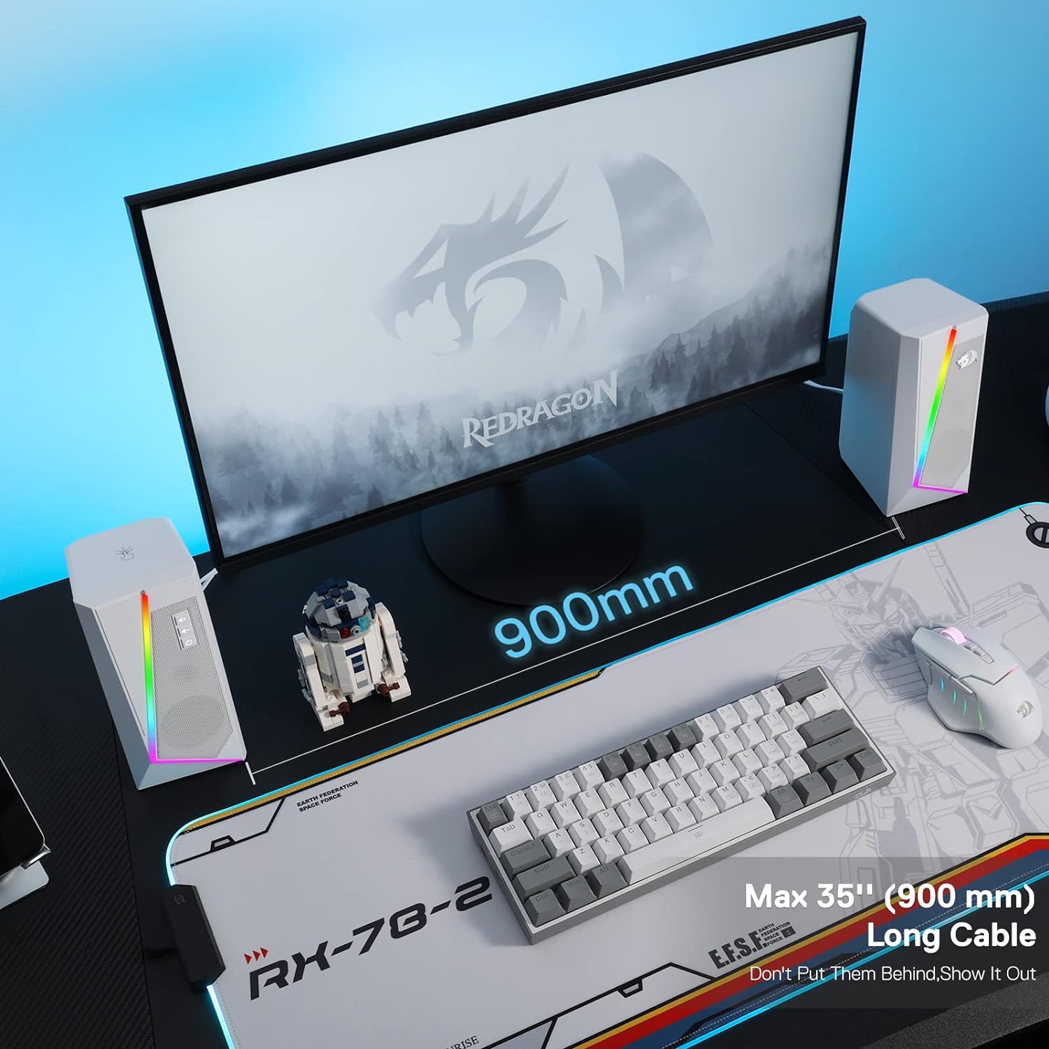 Redragon GS520 RGB Desktop Speakers White Speakers