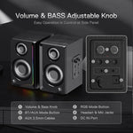 Redragon GS812 Wireless RGB Wooden Desktop Speakers 2.0 Channel Bookshelf