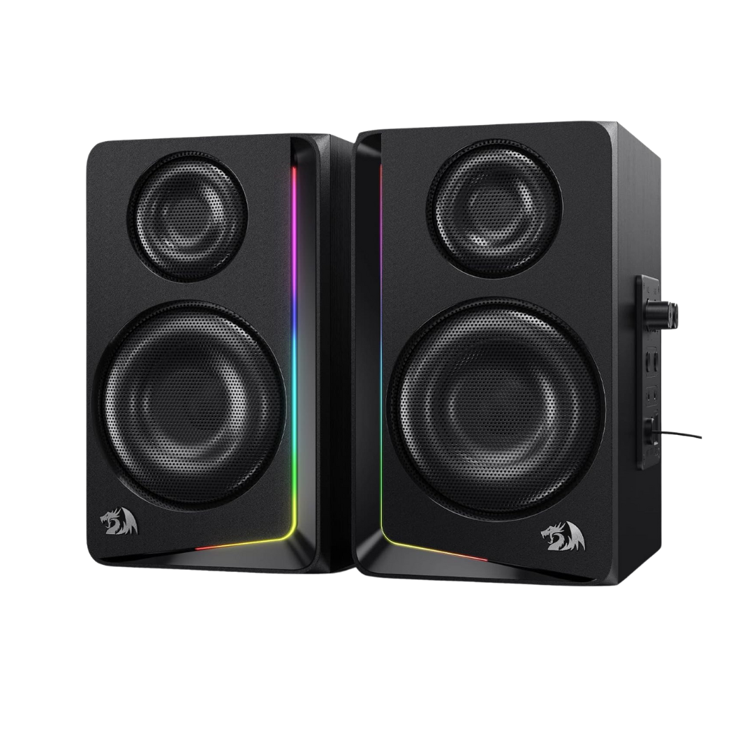 Redragon GS812 Wireless RGB Wooden Desktop Speakers 2.0 Channel Bookshelf