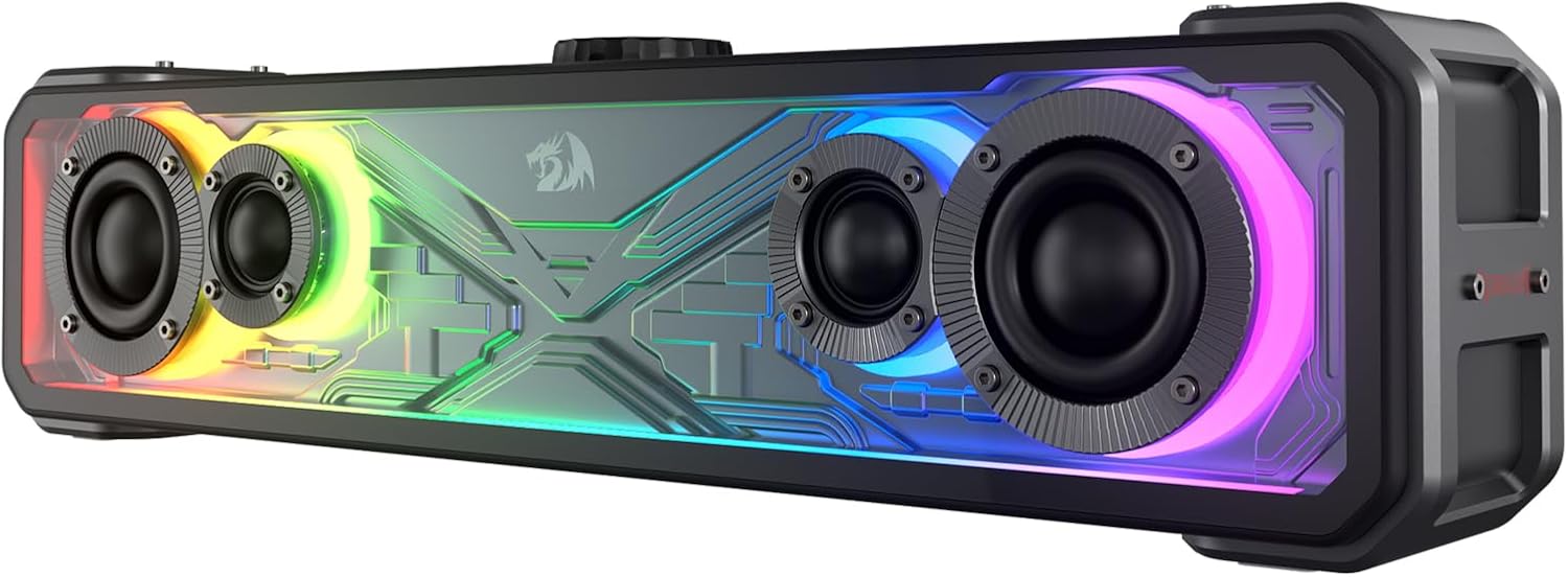 Redragon GS817 RGB Desktop Soundbar 2.0 Channel Stereo Speakers for Desktop