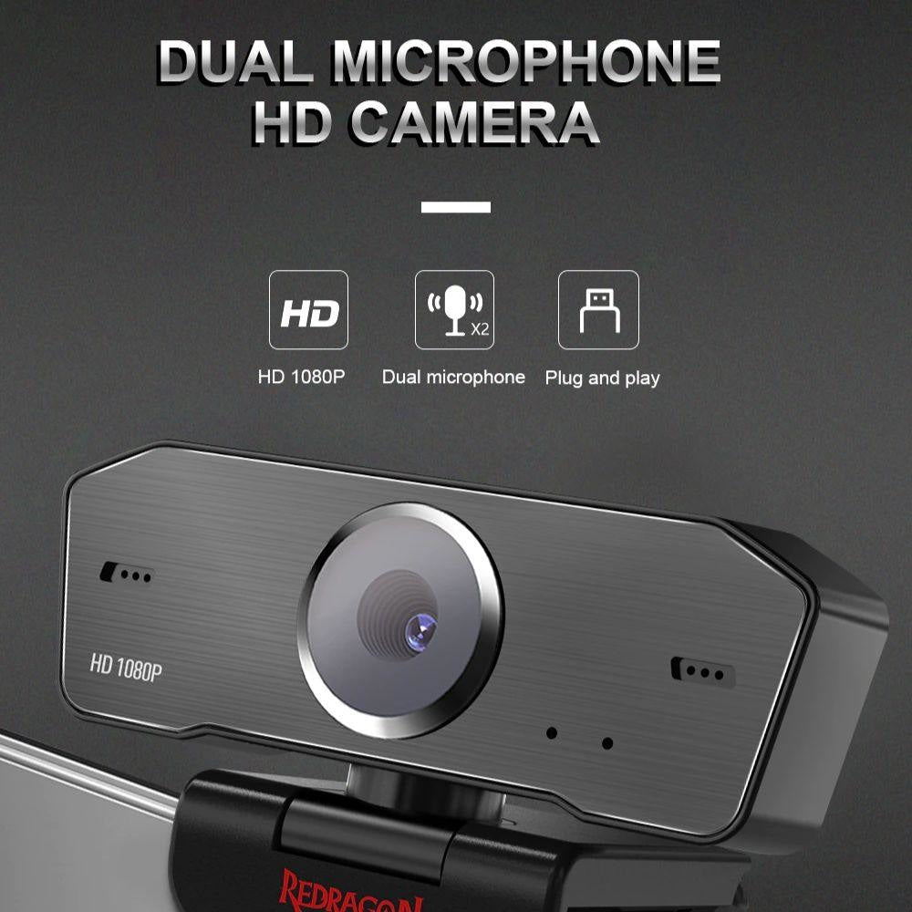 Redragon GW800 Hitman 1080P Webcam with Built in Dual Microphone Streaming