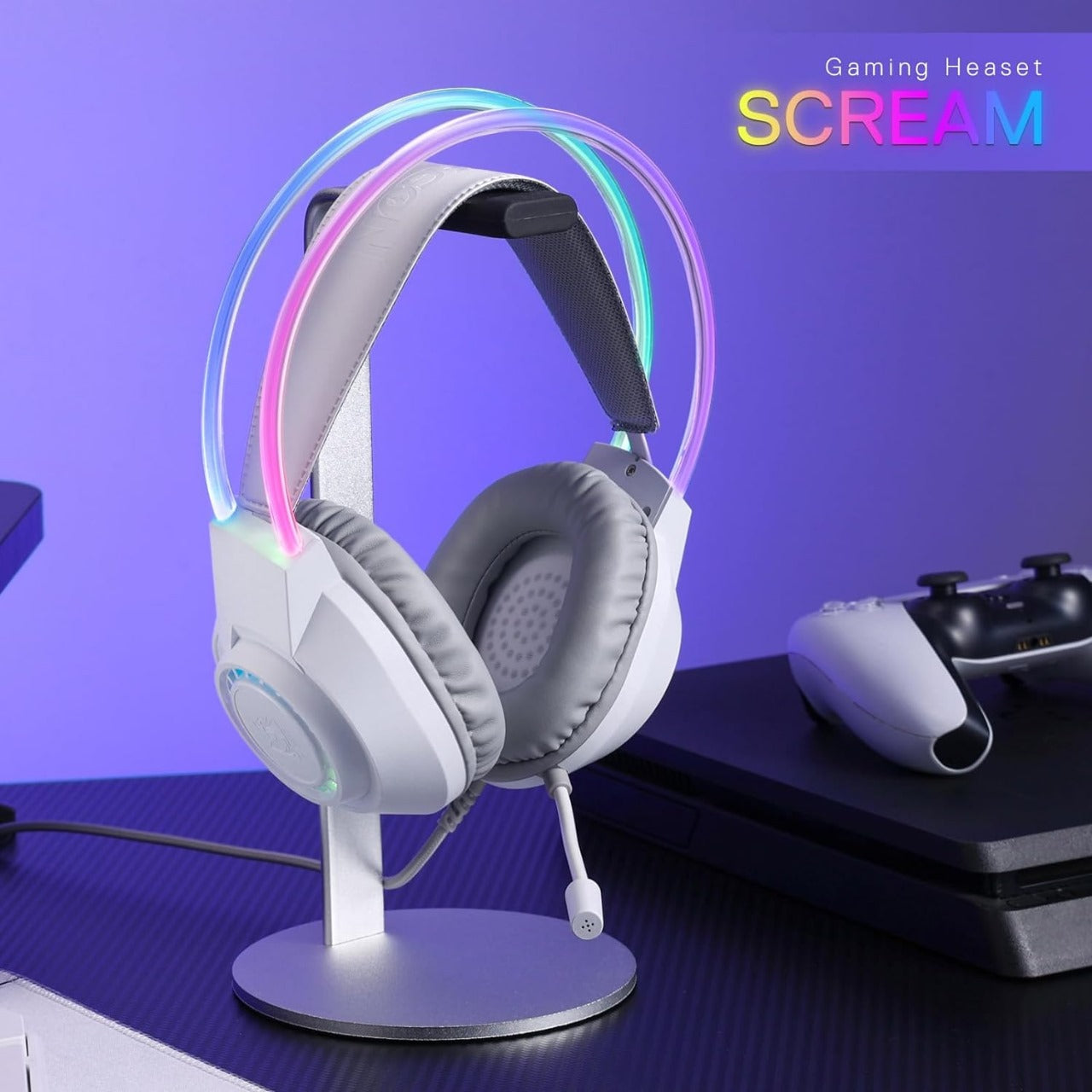 Redragon h231 scream wired gaming headset white - Fun Touch