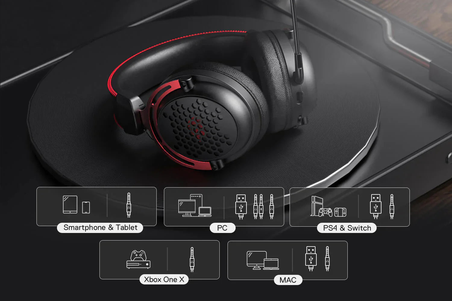 Redragon H386 Diomedes USB Gaming Headset – 7.1 Surround Sound (Black) Wireless