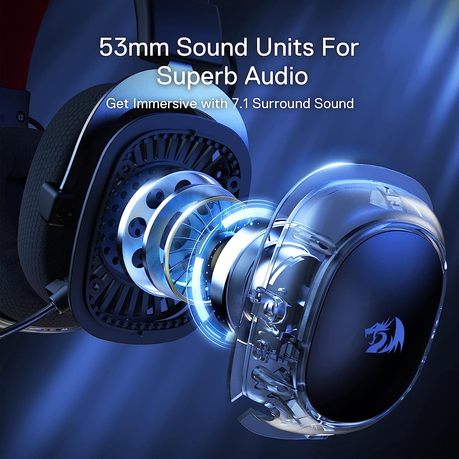 Redragon H510 PRO Zeus RGB Wireless Gaming Headset 7.1 Surround Sound Audio