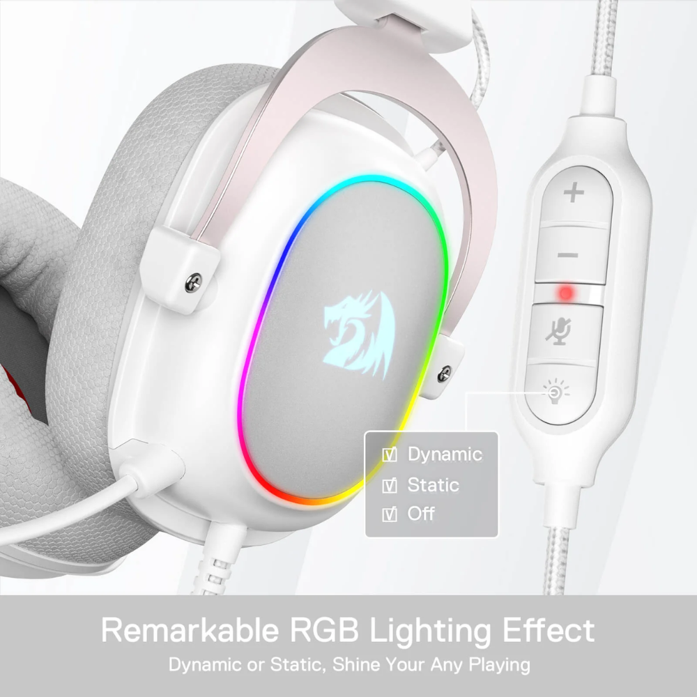 Redragon H510 ZEUS X RGB White Wired Gaming Headset Headset 3.5