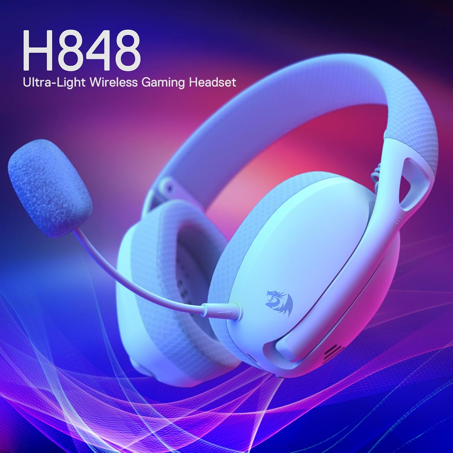 Redragon H848 BT Wireless Gaming Headset Lightweight 7.1 Surround Sound 40MM
