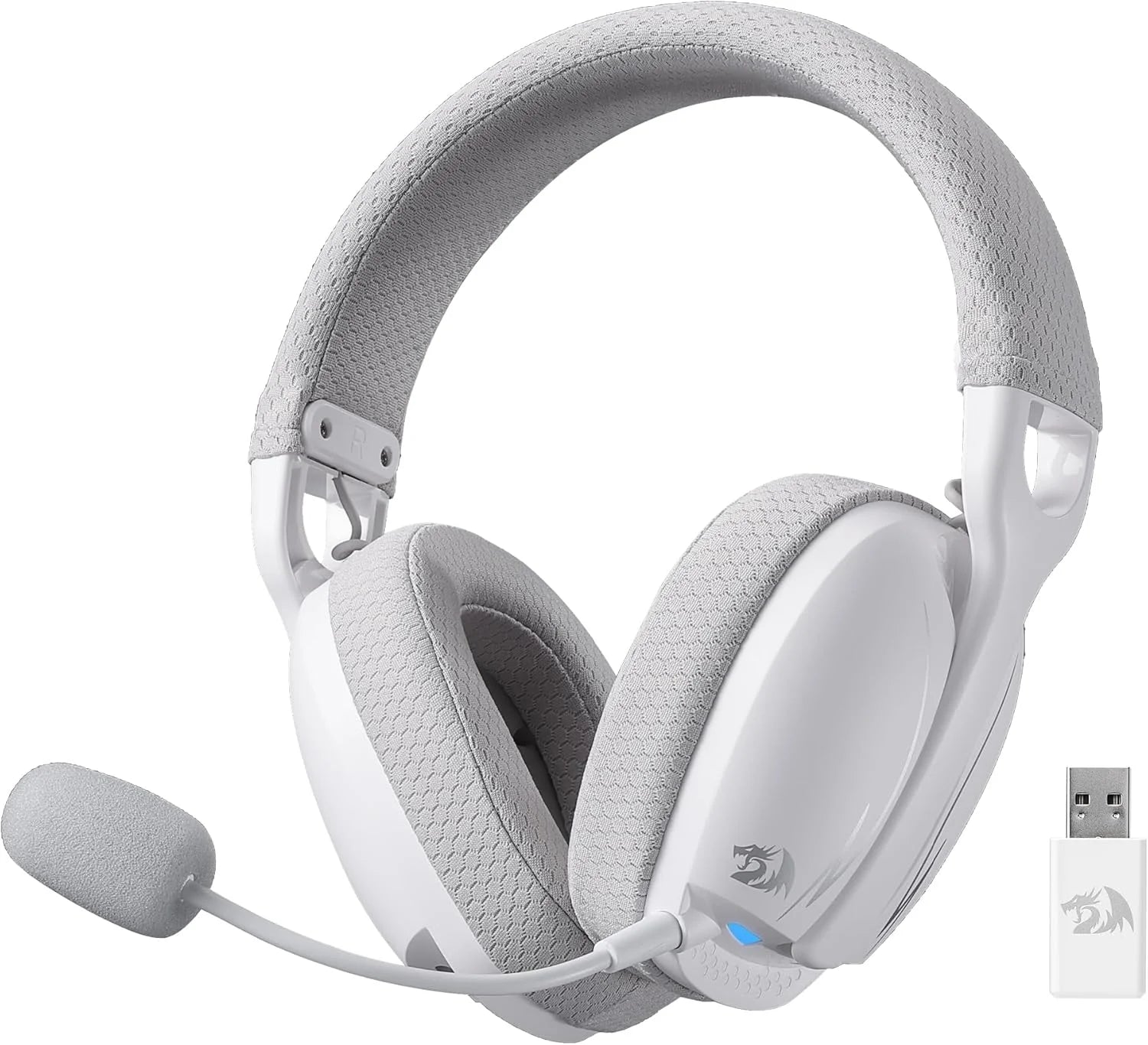 Redragon h878 3-mode wireless blue lighting gaming headset - lightweight - 7.1