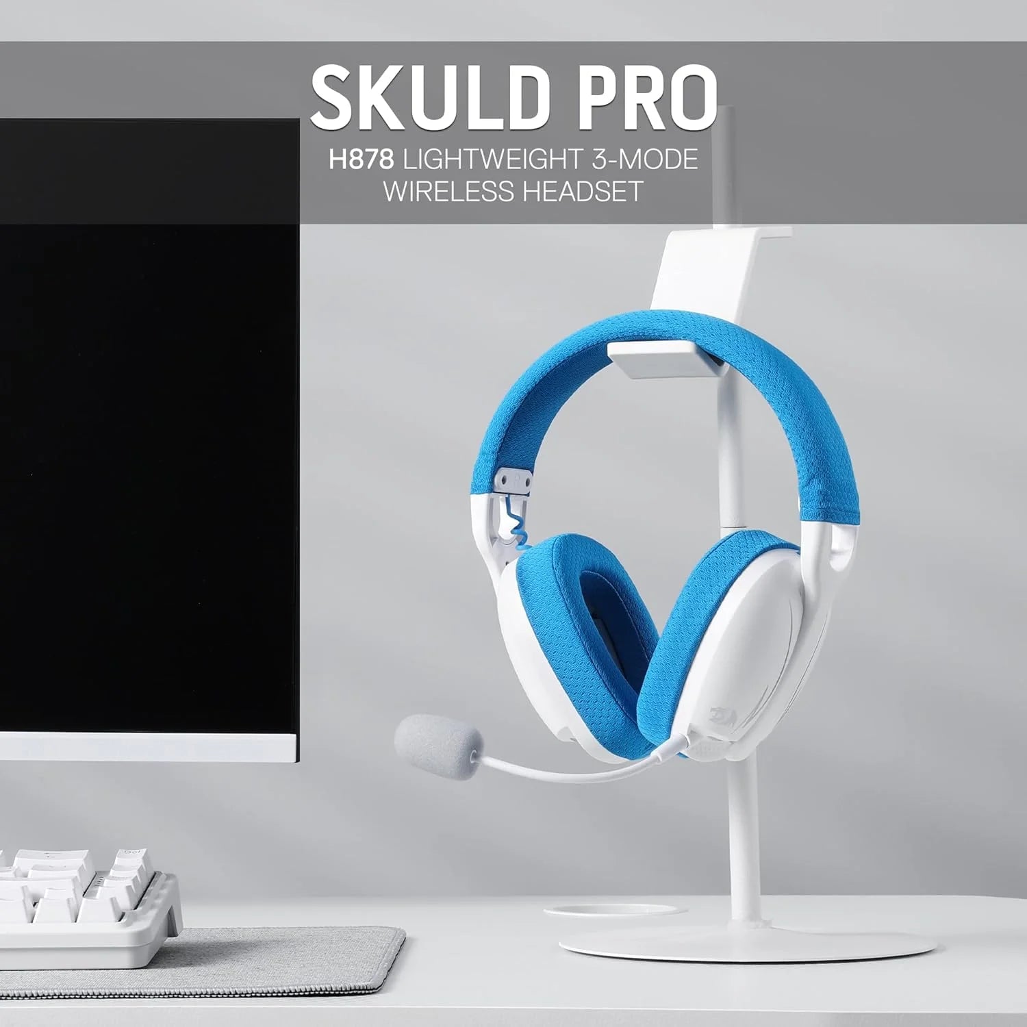 Redragon h878 3-mode wireless gaming headset lightweight - 7.1 surround sound