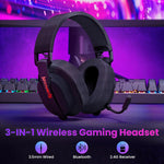Redragon H888 Wireless Gaming Headset with 7.1 Surround Sound Free