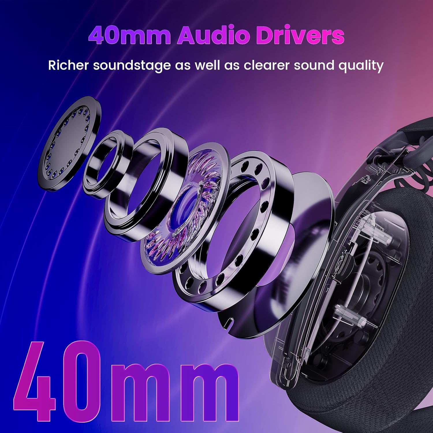 Redragon H888 Wireless Gaming Headset with 7.1 Surround Sound Tri Mode Gaming