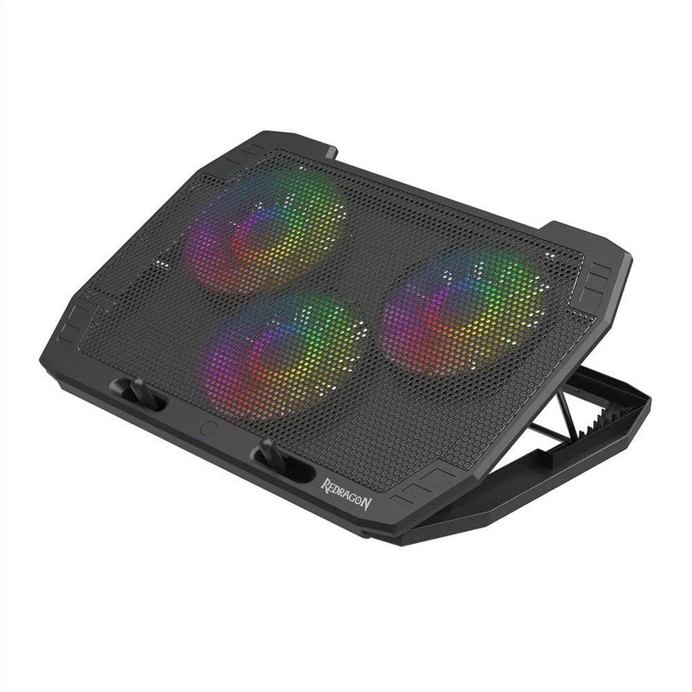 Redragon ingrid gcp511 laptop cooler 3 fans rgb up to 17 black - Fun Touch