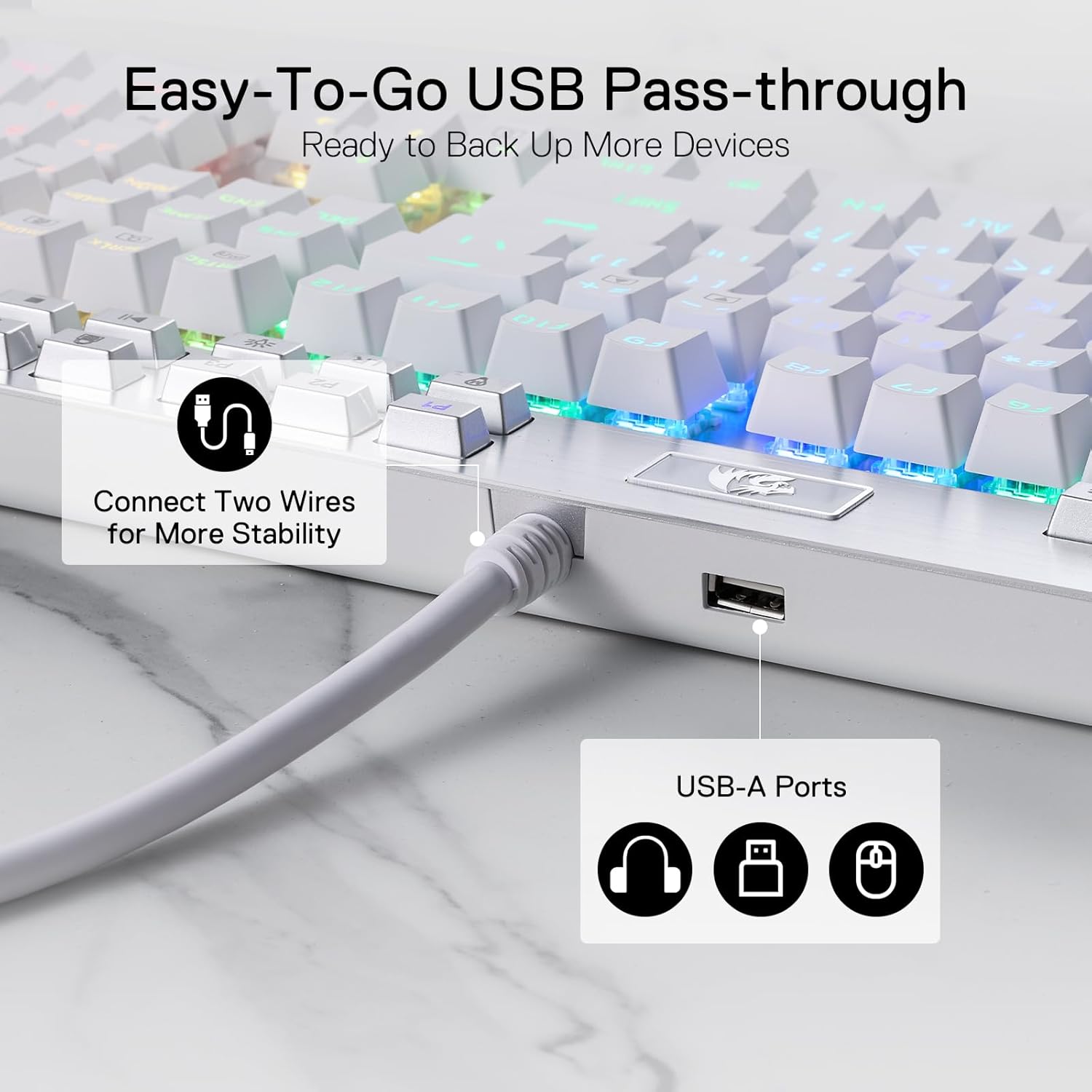 Redragon K550 RGB Gaming Keyboard 104 Keys + 12 Macro G Keys Wired Mechanical