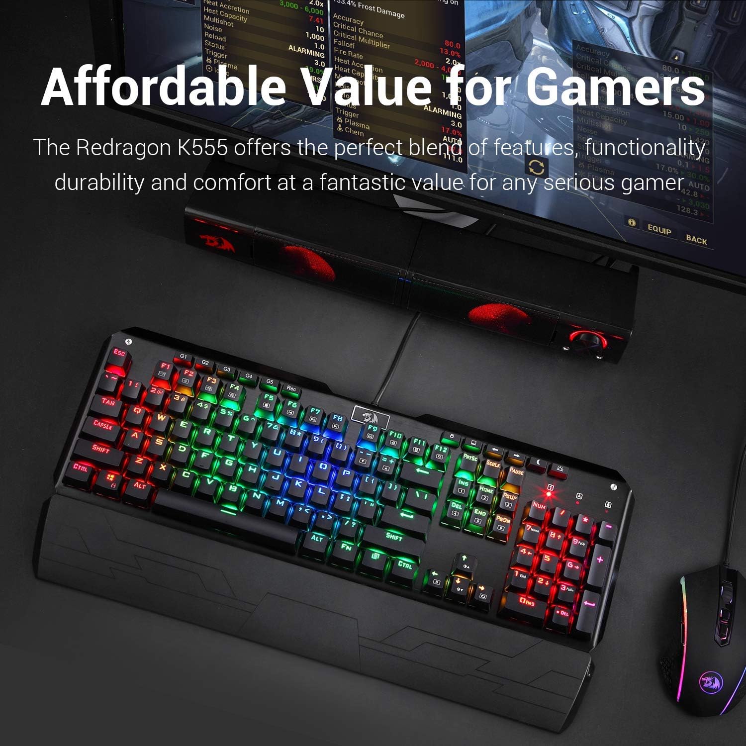 Redragon K555 Mechanical Gaming Keyboard with Blue Switches Macro Recording