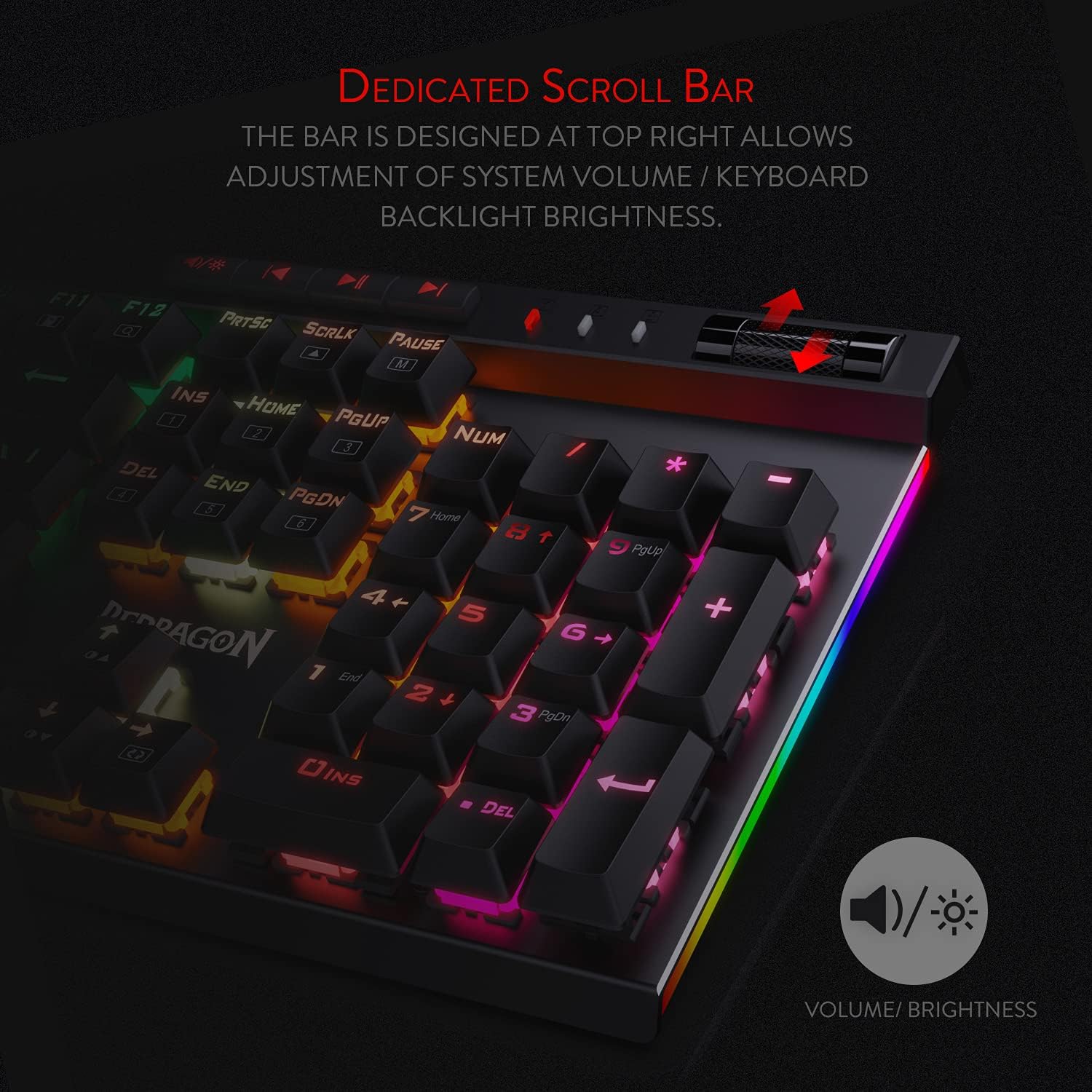Redragon K580 VATA RGB LED Backlit Mechanical Gaming Keyboard Keyboard
